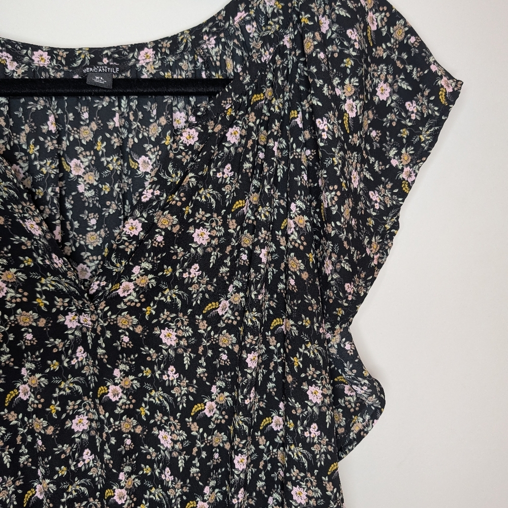 J. Crew Mercantile Black Floral Midi Dress, XL, EUC - Picture 7 of 7
